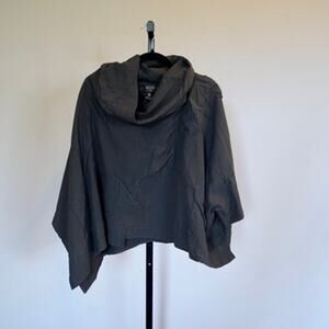 Crea Concept Black‎ Textured Top EU 36 US S Cowl Neck Oversized Lagenlook